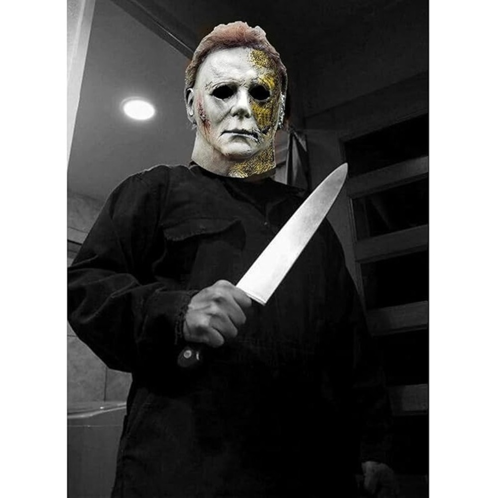 WPOZD Michael Myers Halloween Mask Latex Horror Scary Adult Cosplay Full Face - Picture 5 of 6